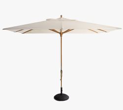 10' Rectangular Outdoor Patio Umbrella &ndash; Teak Frame&#8203;