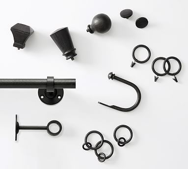 Cast Iron Black Curtain Hardware Collection