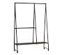 Hopper Metal 50&quot; Rolling Rack with Storage Shelf