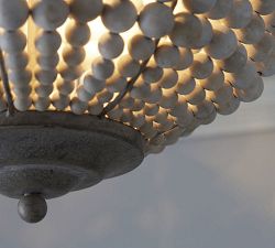 Leila Wood Bead Flush Mount (15&quot;)