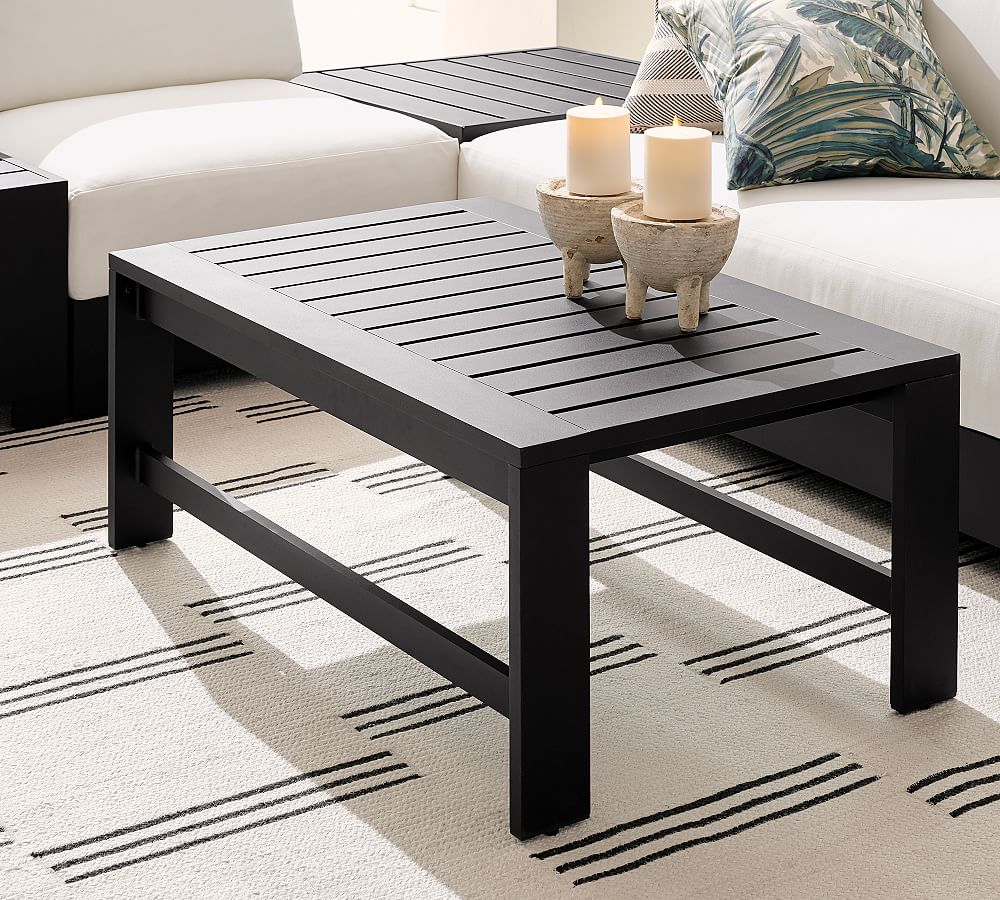 Malibu Metal Rectangular Outdoor Coffee Table (45&quot;)