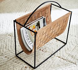 Suede Magazine Holder