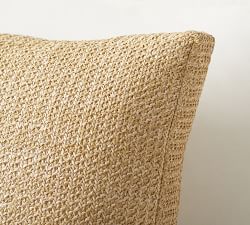 Faux Natural Fiber Gusset Outdoor Pillow