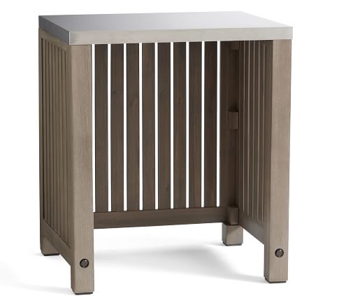 Abbott Kitchen Outdoor Refrigerator Cabinet, Grey Wash