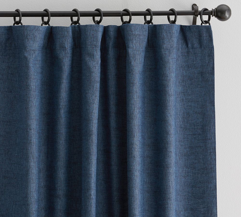 Emery Linen Blackout Curtain - Midnight - 50"x84"