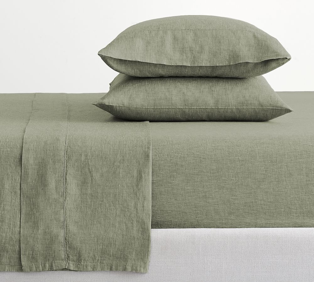 Belgian Flax Linen Hemstitch Sheet Set