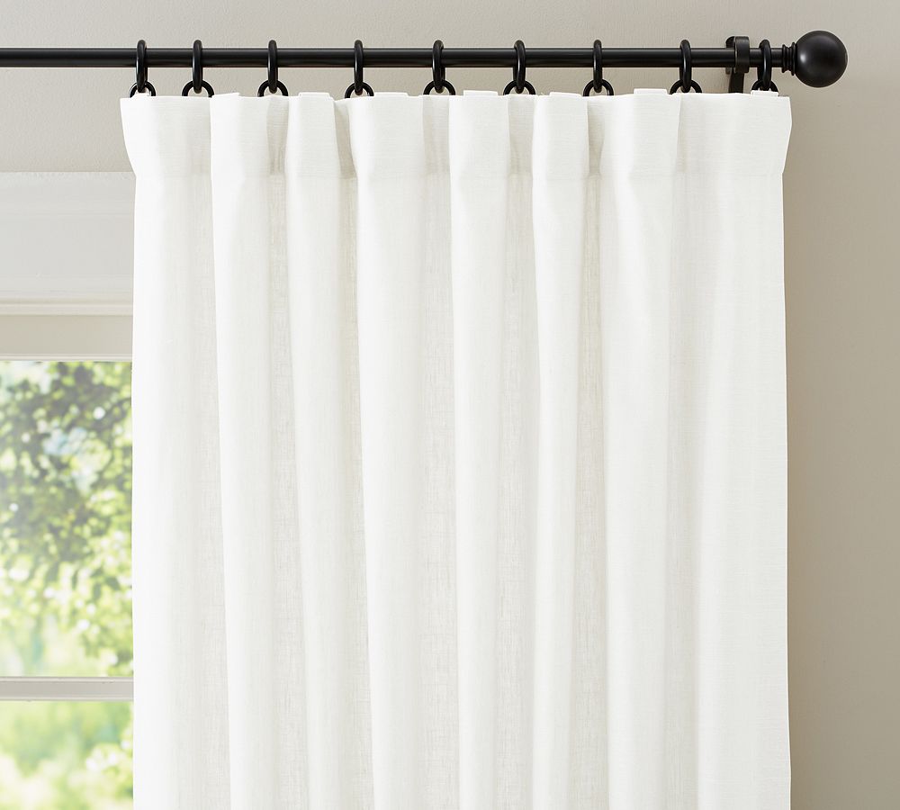 Emery Linen Curtain Swatch, White