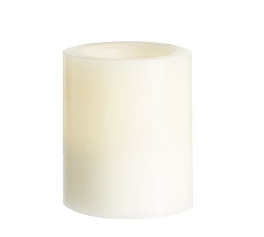 Standard Flameless Wax Candle, 3.25"x4" - Ivory