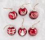 Cut Glass Ornament Box, Set of 6, Red