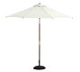 Premium 9' Round Outdoor Umbrella with Eucalyptus Tilt Pole, Sunbrella&#0174; Natural