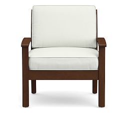 Chatham Occasional Chair Cushion,  Premium Performance Slub Weave; Natural (White)