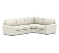 Pearce Square Arm Upholstered Left 3-Piece Wedge Sectional, Down Blend Wrapped Cushions, Performance Boucle Oatmeal