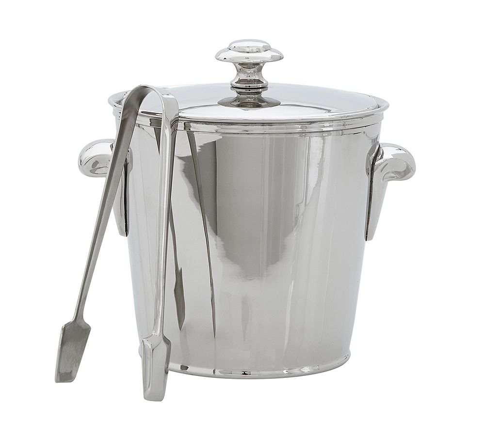 Harrison Ice Bucket with Tongs - silver
