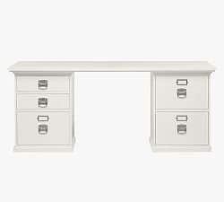 Bedford 70" 5-Drawer Desk, Antique White