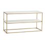 Delaney 42" Marble Media Console, Antique Brass
