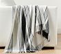 Modern Farmhouse Handwoven Striped Throw, 50 x 60&quot;, Black