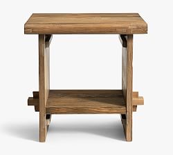 Easton Reclaimed Wood End Table, Weathered Elm