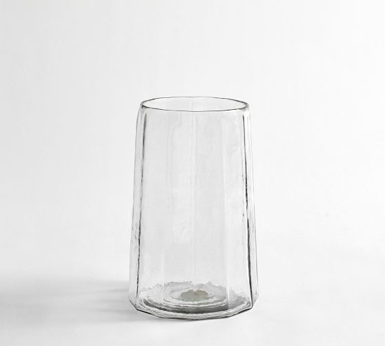 Hammered Café Recycled Hurricane Candleholder - Clear