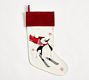 Holiday Icons Crewel Stocking, Skiing Penguin, Medium
