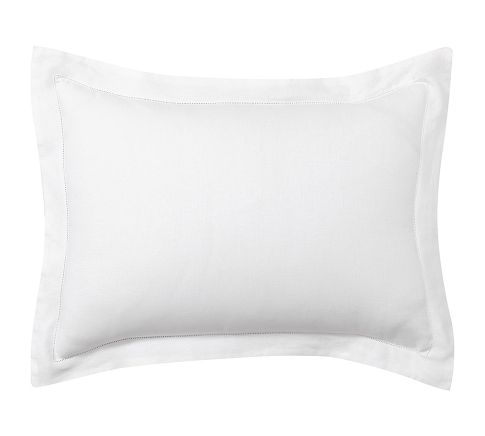 Belgian Flax Linen Shams, Standard, White, Set of 2