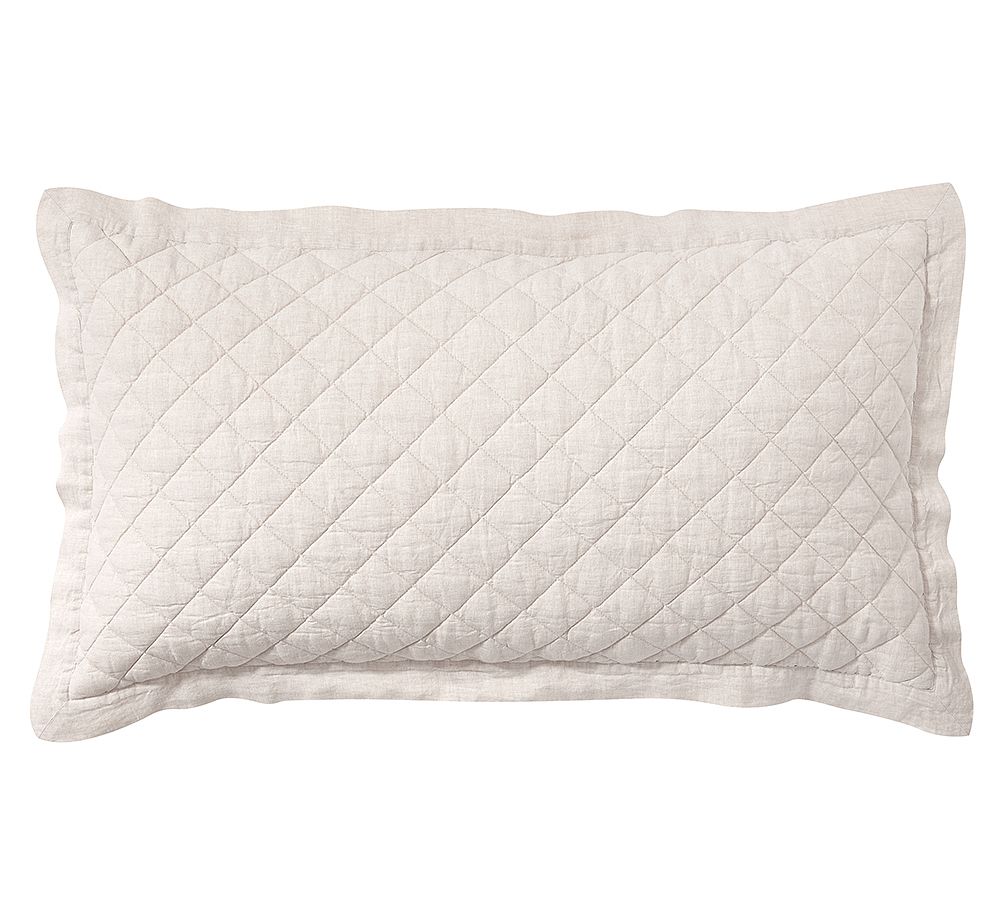Belgian Flax Linen Diamond Quilted Sham