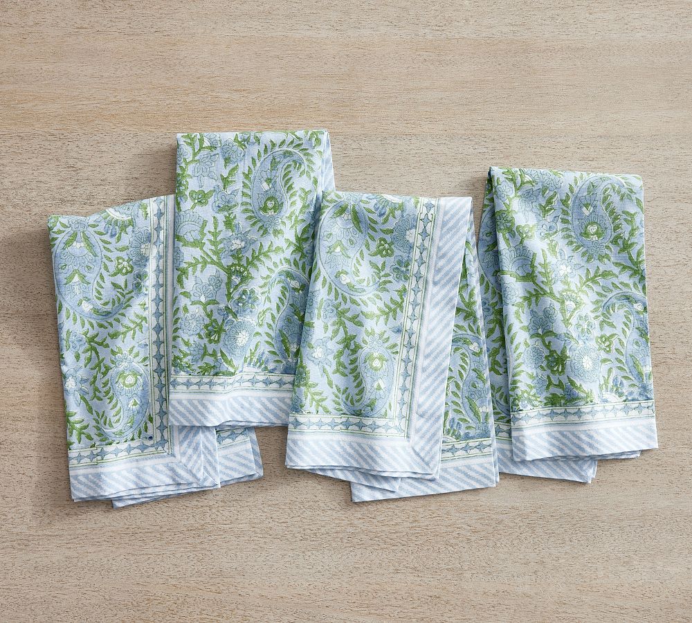 Keaton Paisley Block Print Napkins - Set of 4
