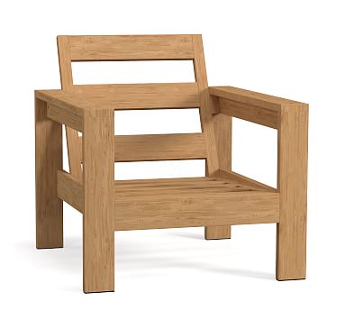 Malibu FSC Teak Outdoor Lounge Chair Frame Natural Pottery Barn