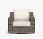 Torrey Wicker Slope Arm Swivel Outdoor Lounge Chair