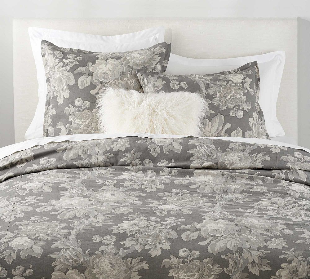 Erma Floral Print Cotton Duvet Cover &amp; Shams