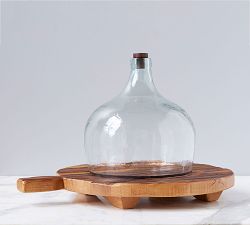 Reclaimed Wood Round Footed Serving Board