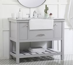 Adalina 42-60&quot; Marble Top Single Sink Vanity