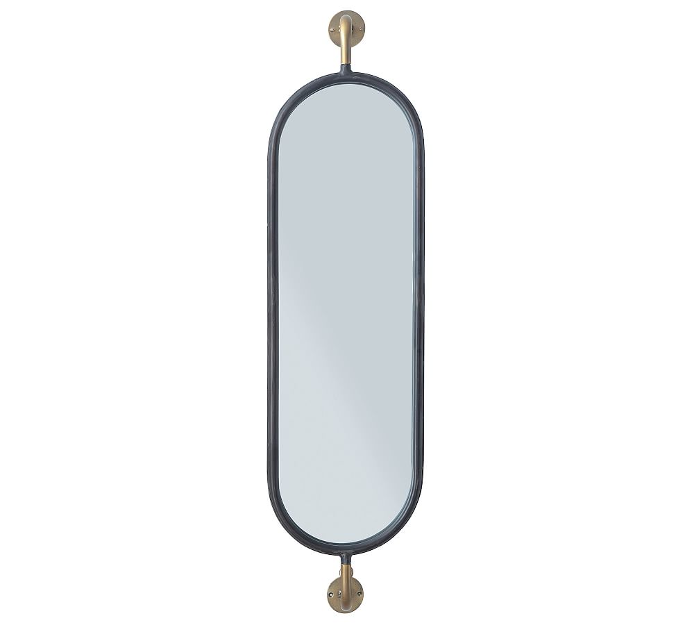 Blaire Oval Mirror With Brackets, 10&quot; X 29&quot;