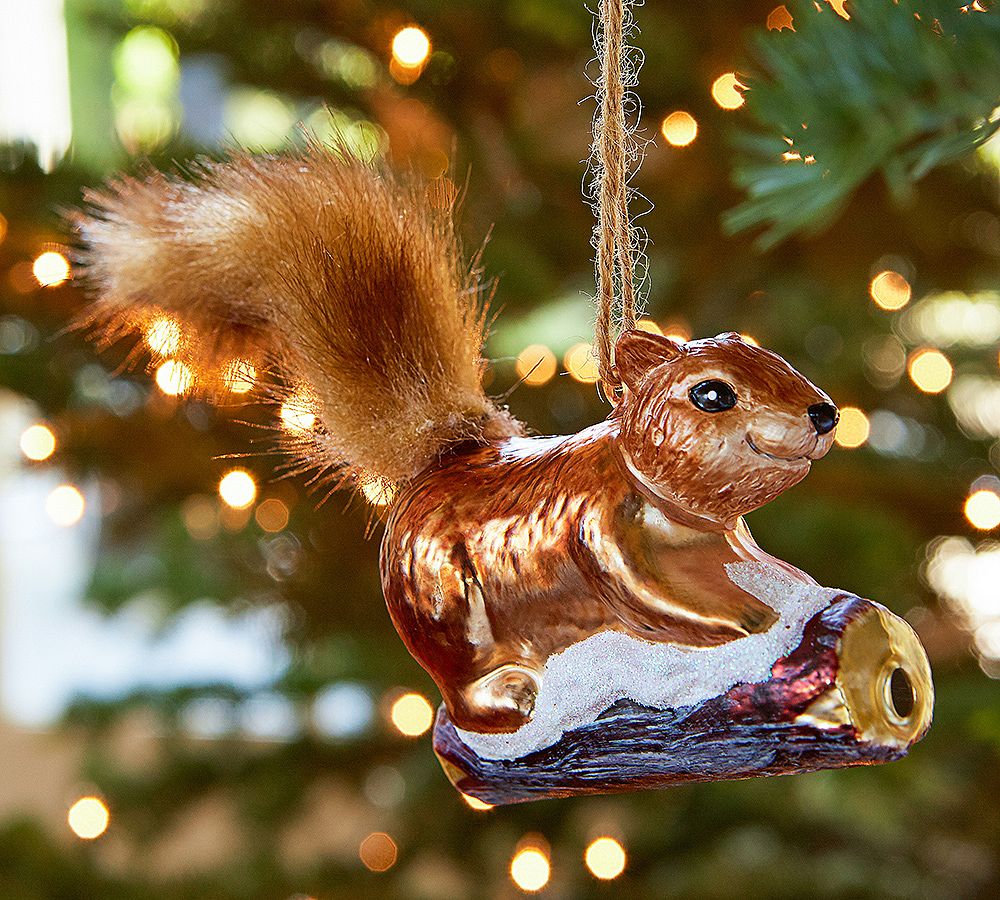 Glass Squirrel Ornament