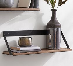 Trenton Aged Wood &amp; Iron Shelves