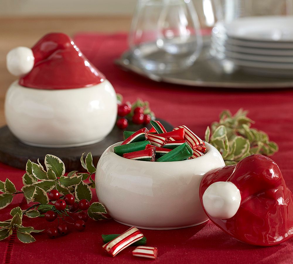 Santa Hat Lidded Bowl