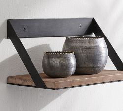 Trenton Aged Wood &amp; Iron Shelves