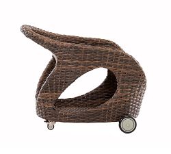 Abrego All-Weather Wicker Bar Cart