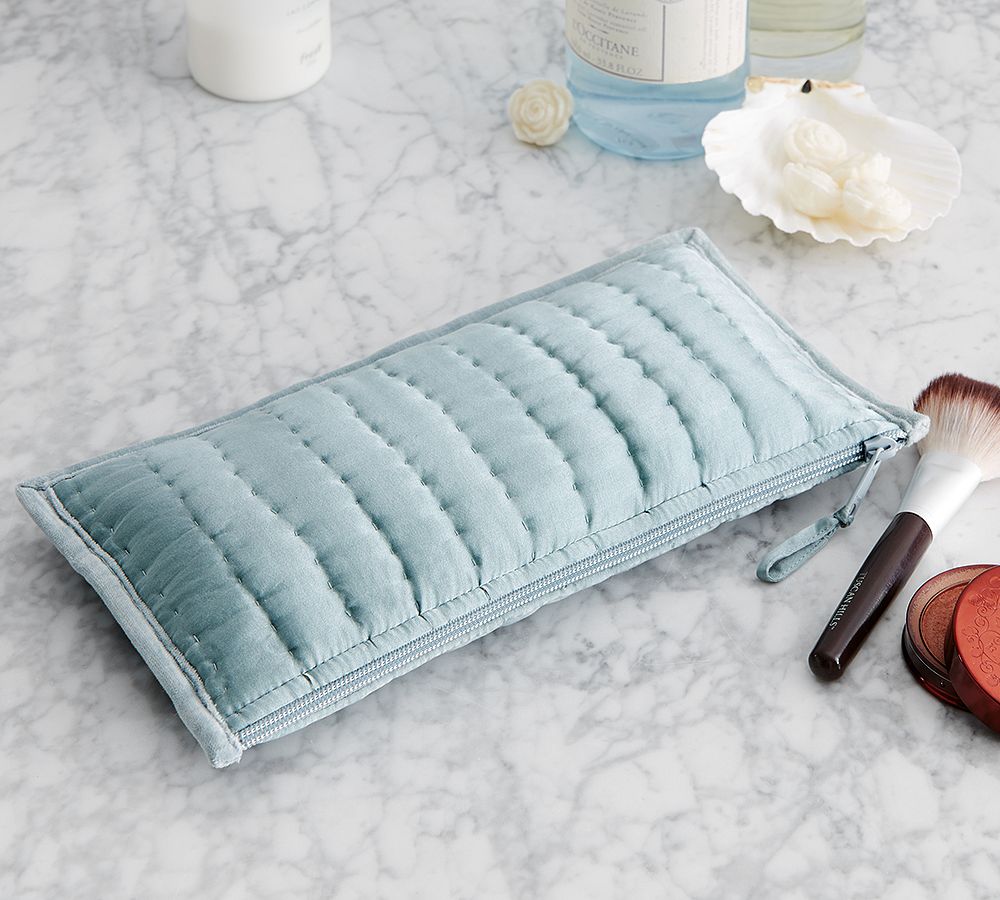 Quilted Velvet &amp; Silk Envelope Pouch
