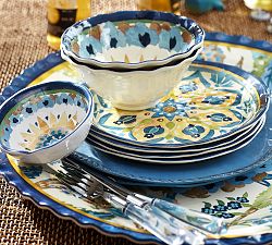 Cabo Melamine Dinnerware, Set of 4 - Blue