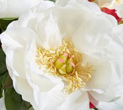 Faux Peony Arrangement in Glass