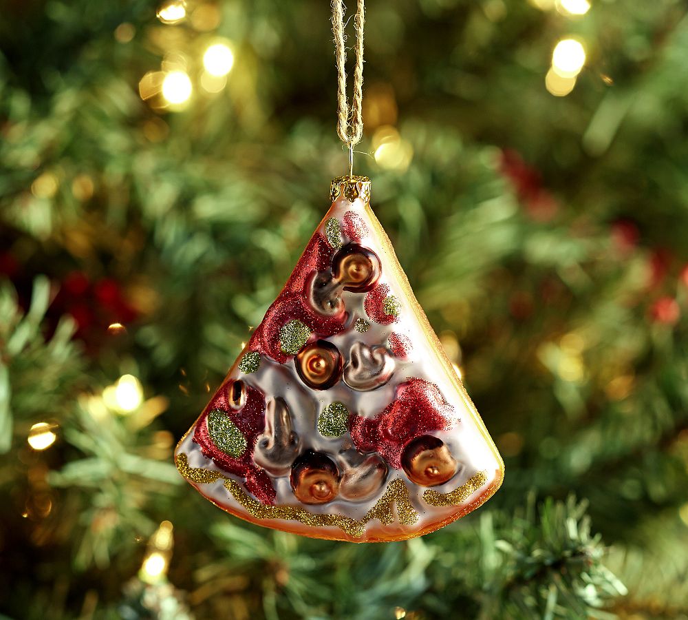 Mercury Glass Pizza Slice Ornament