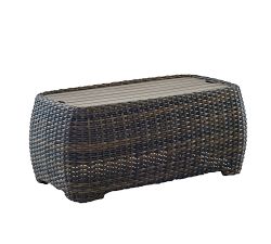 Abrego All-Weather Wicker Rectangular Storage Coffee Table