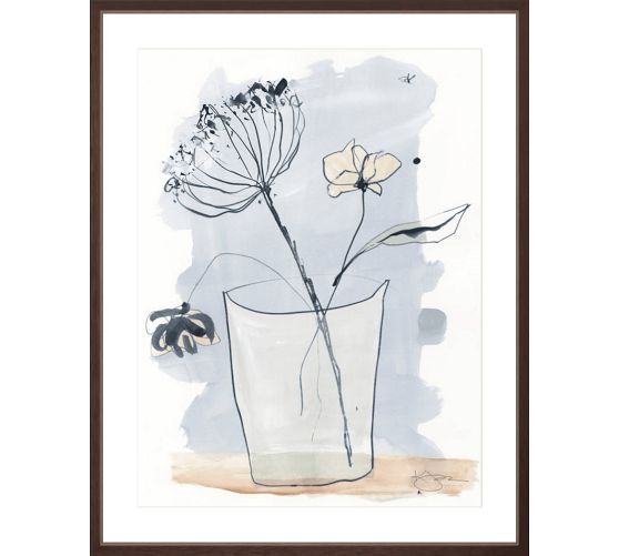 Custom Framed - Bouquet In Blues by The Artists Studio