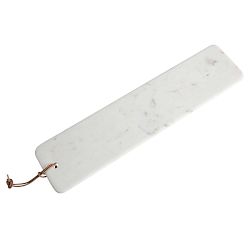 White Marble Cheese Board with Leather Loop