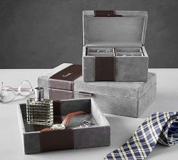 Parker Suede &amp; Leather Jewelry Box