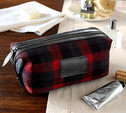 Saddle Toiletry Case, Buffalo Check