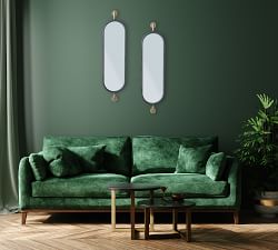 Blaire Oval Mirror With Brackets, 10&quot; X 29&quot;