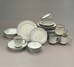 Colonnade Stoneware Black Dinnerware Set