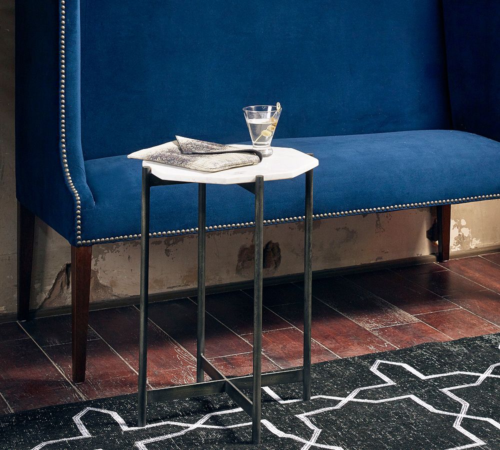 Montague Geometric Marble End Table (15&quot;)