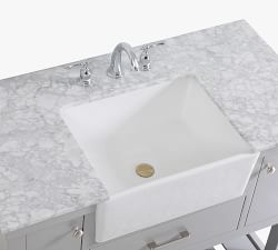 Adalina 42-60&quot; Marble Top Single Sink Vanity
